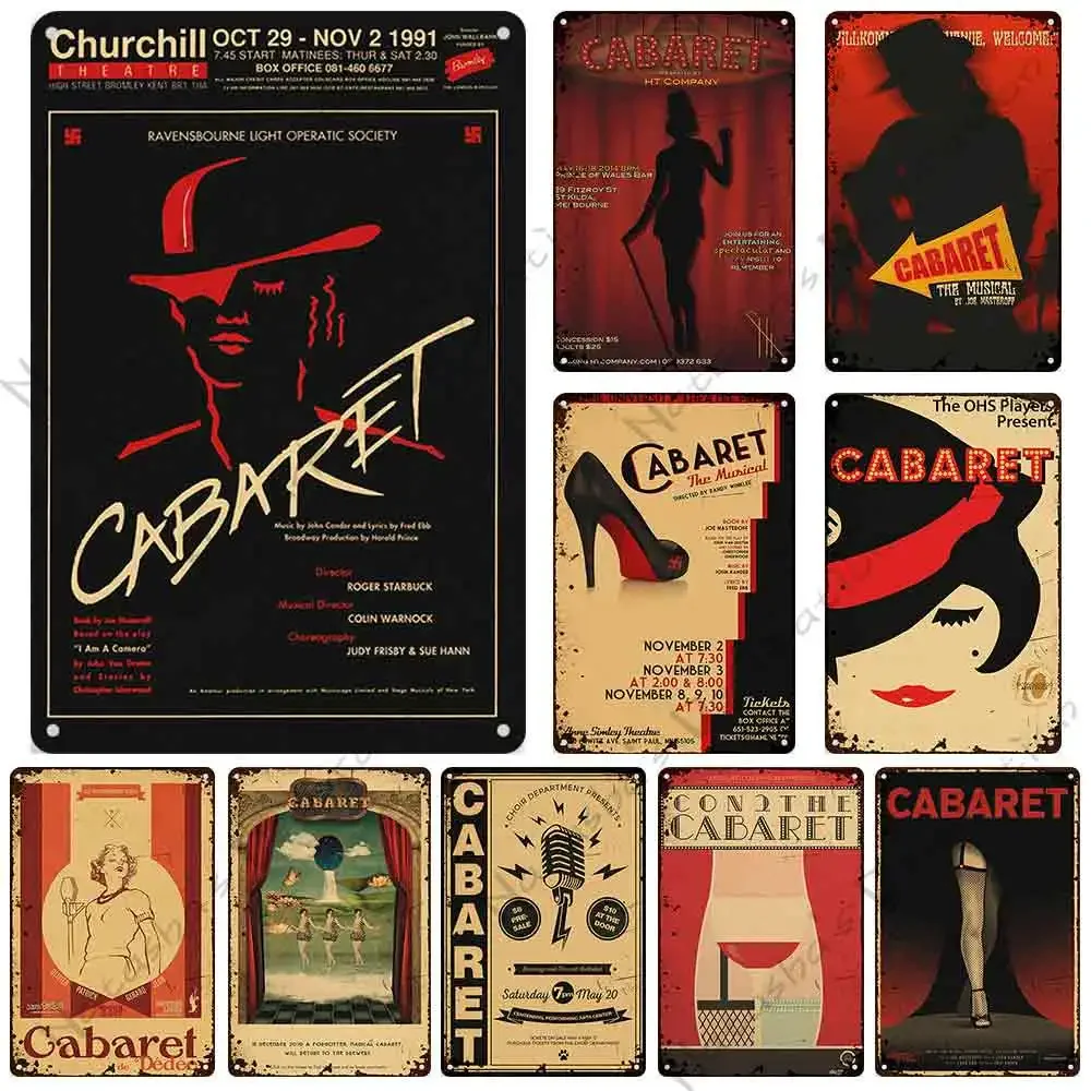 Home Bar And Theater - High Definition Tin Sign Vintage Cabaret