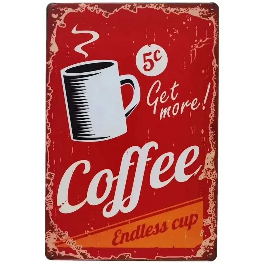 Plaque Metal Signs Drink Coffe - đánh giá và giá Home Bar And Coffee