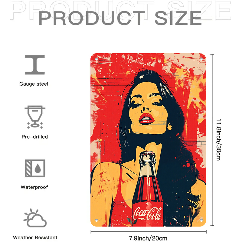 1PC 2D Flat Vintage Coca Cola  - đánh giá và giá Home Bar And Coffee