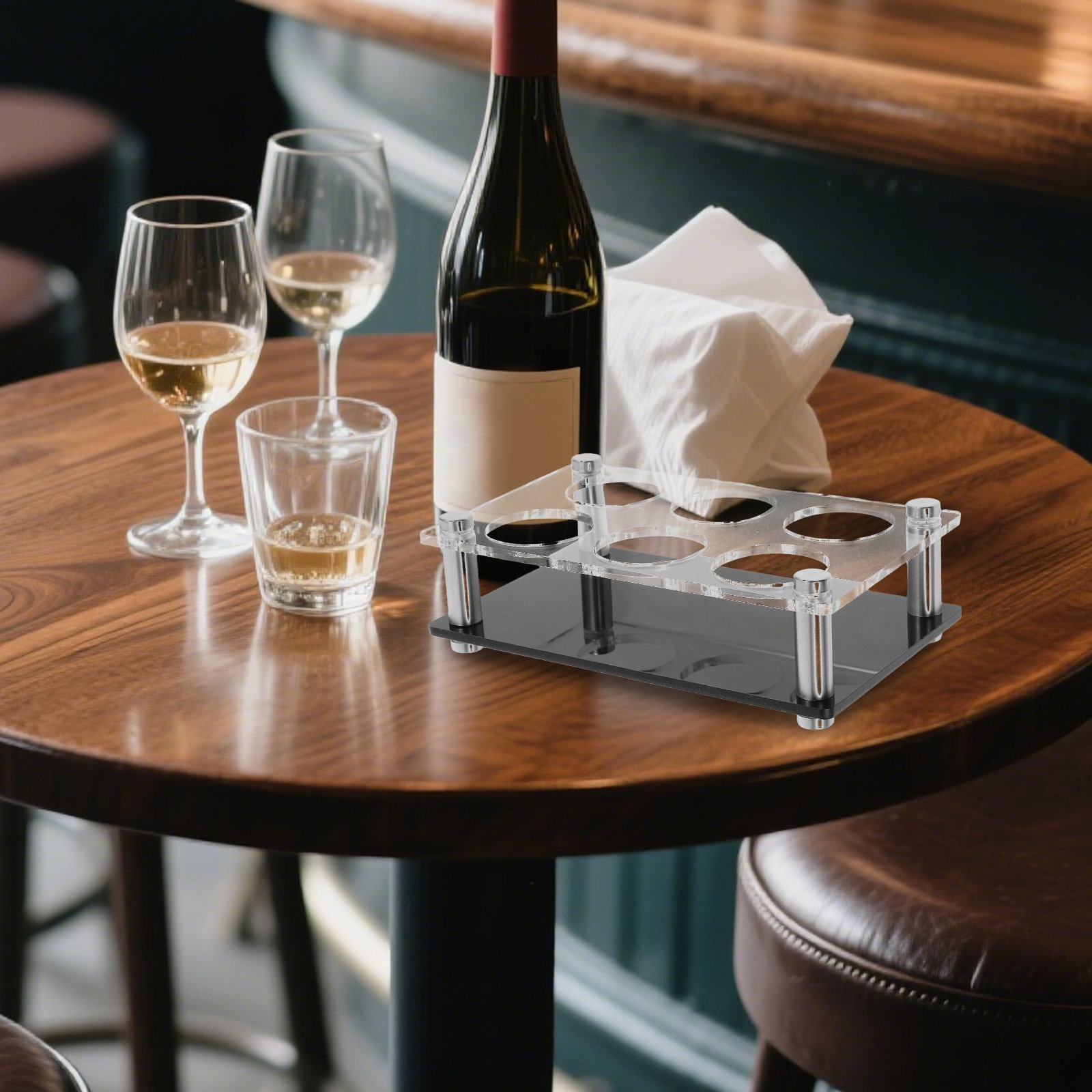 Shot Glass Holder 6 Holes Clea - đánh giá và giá Home Bar Stand