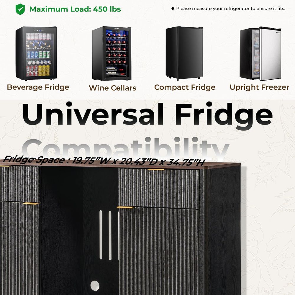 60 Coffee Bar Cabinet with Min - đánh giá và giá Home Bar And Fridge