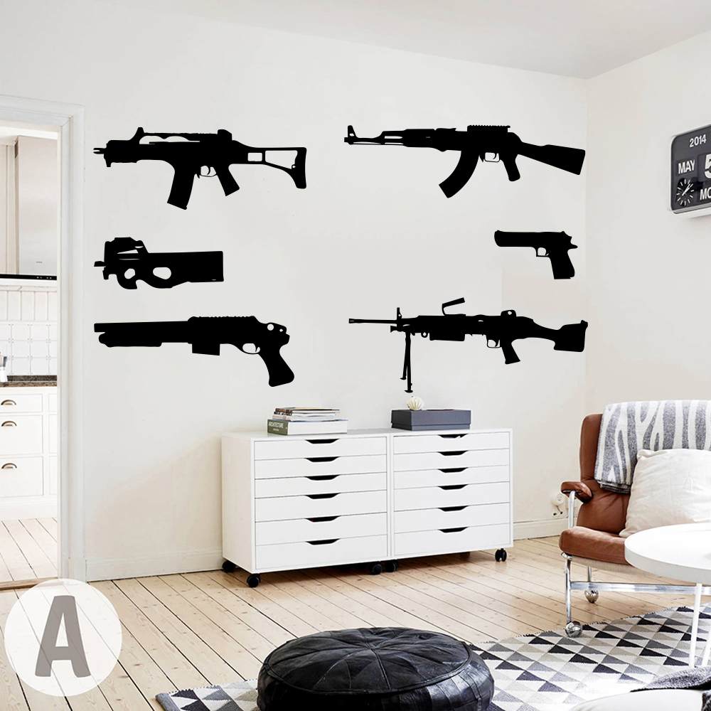 Bộ 6 Súng Decal Dán Tường Trẻ  - đánh giá và giá Smoking Gun Kit