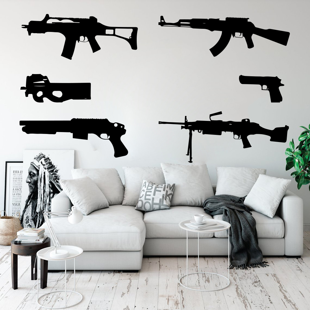 Bộ 6 Súng Decal Dán Tường Trẻ  - đánh giá và giá Smoking Gun Kit