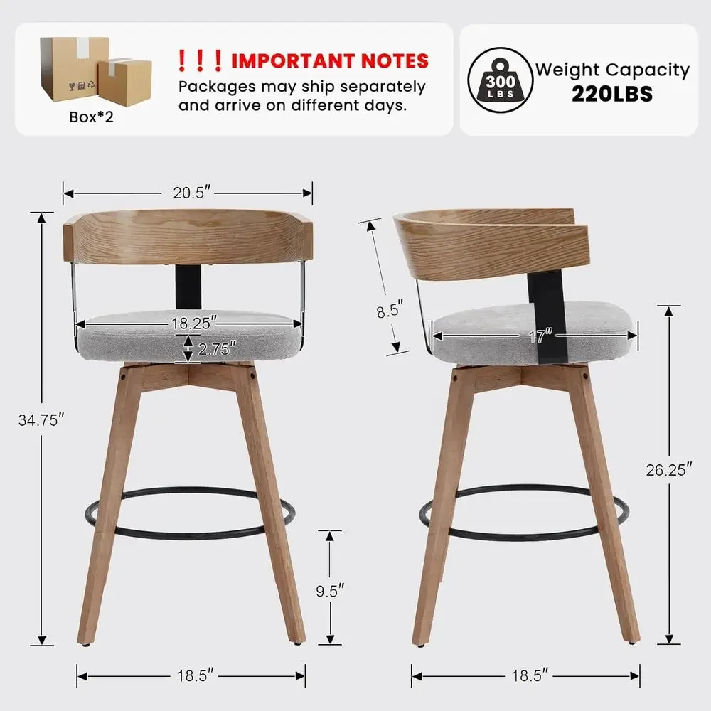 Set of 2, 26 Grey Linen-Uphols - đánh giá và giá Home Bar And Counter