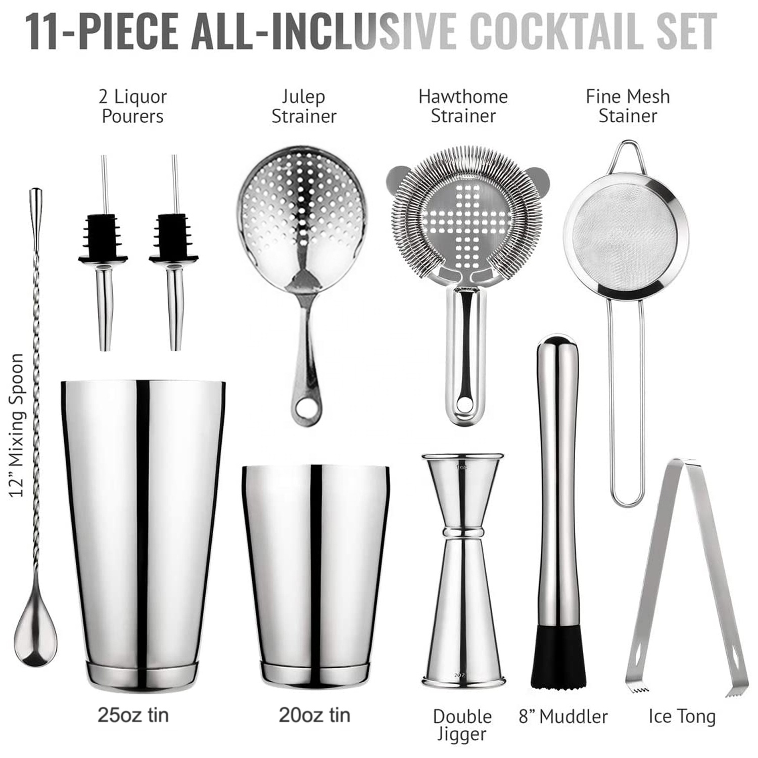 stllCAMOL FACTORY 11 Pieces Si - đánh giá và giá Boston Shaker Set