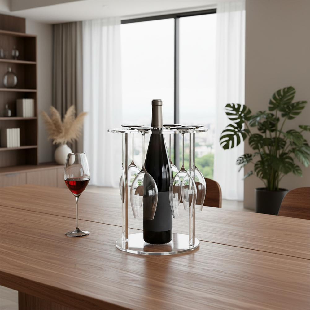 Transparent Wine Glass Rack 6  - đánh giá và giá Home Bar Stand