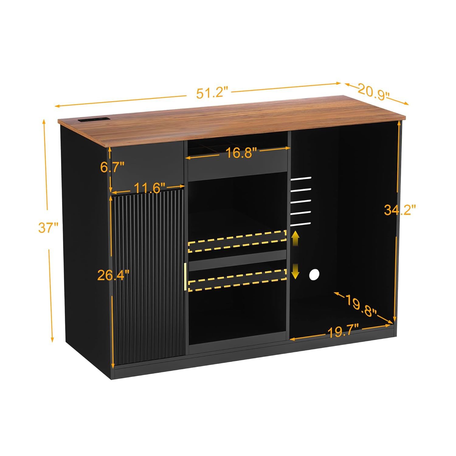 Snack Bar Cabinet with Fridge  - đánh giá và giá Home Bar Shelves