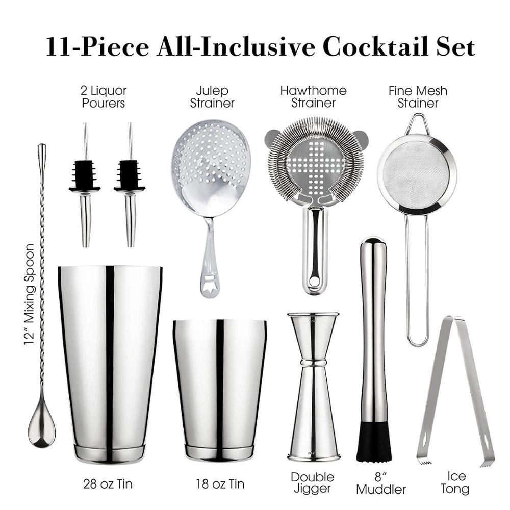 Cocktail Shaker Bar Set: 2 Wei - đánh giá và giá Boston Shaker Set
