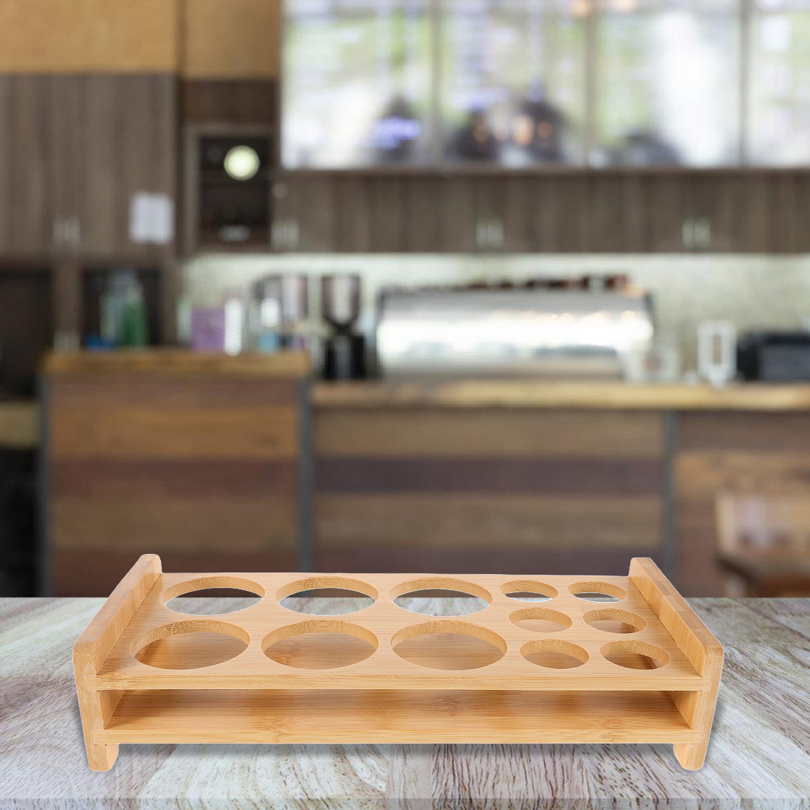 Bamboo Shot Glass Holder Premi - đánh giá và giá Home Bar Stand